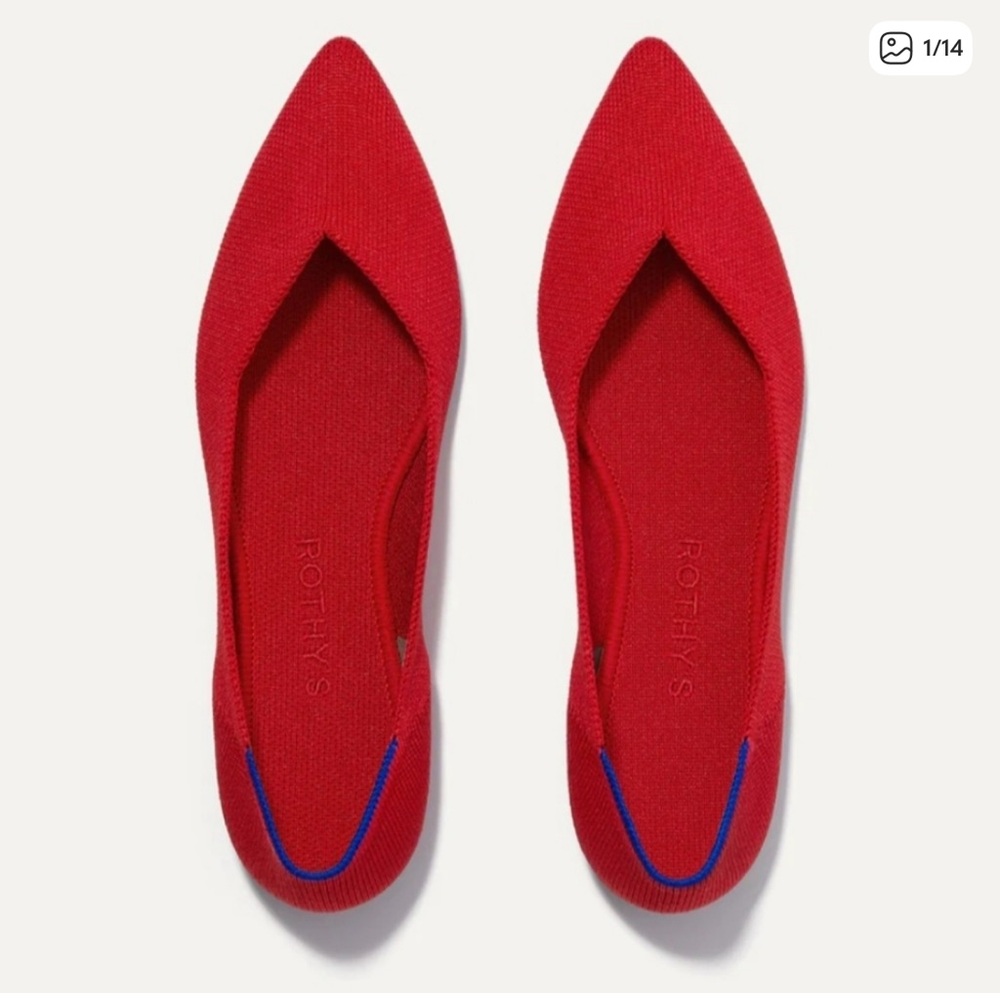 Rothy's Vibrant Red Point Flats
